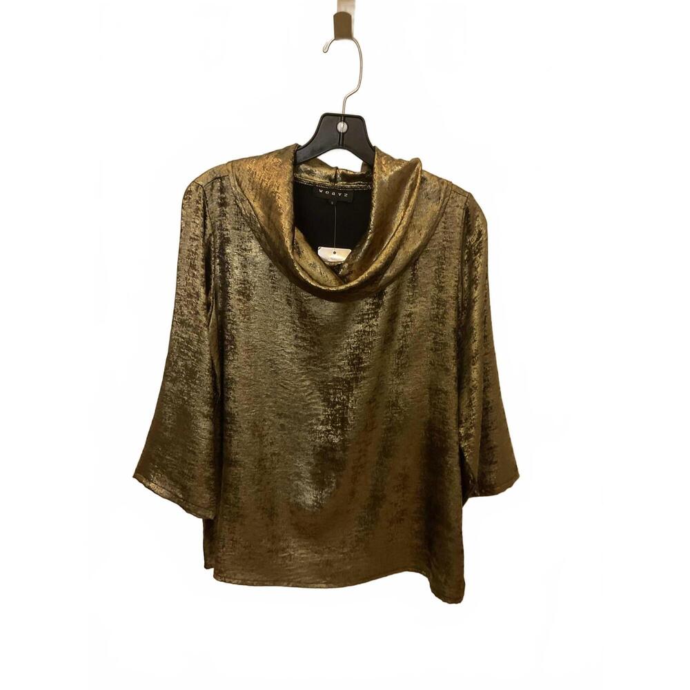 NEW WEAVZ women's cowl neck top in gold